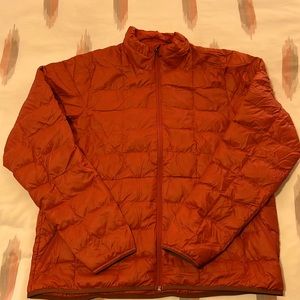 REI Orange Light Down Coat Large